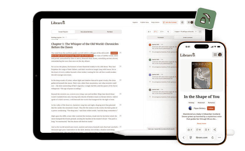 A reader exploring books on Libraro