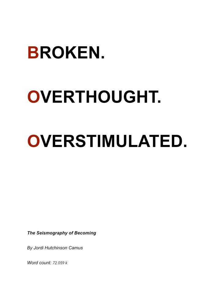 BROKEN. OVERTHOUGHT. OVERSTIMULATED.: The Seismography of Becoming cover